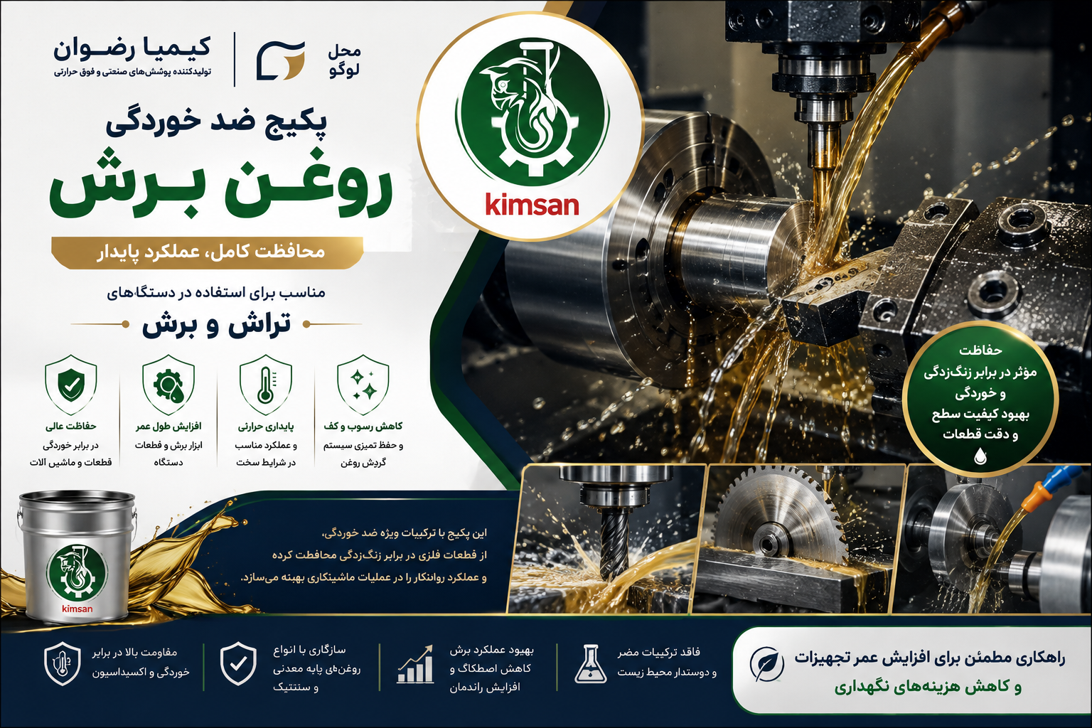 پکیج افزودنی ضد خوردگی و ضد اکسیداسیون روغن برش کیمیا رضوان